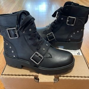 NEW UGG Zorrah Stud Buckle Combat Moto Boot Size 8.5, 9, 9.5